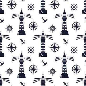 Lighthouse pattern Stock Illustration