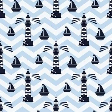 Lighthouse pattern Stock Illustration