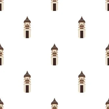Lighthouse pattern seamless vector Stock Illustration