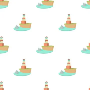 Lighthouse pattern seamless vector Stock Illustration