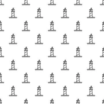 Lighthouse pattern symbolizing guidance and nautical theme Stock Illustration