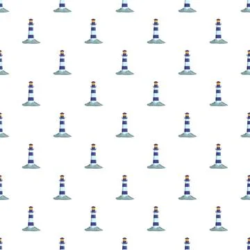 Lighthouse pattern symbolizing guidance, safety, and navigation Stock Illustration