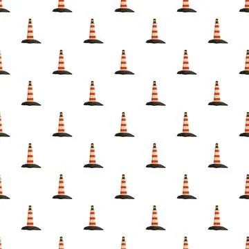 Lighthouse pattern on white background for marine design Stock Illustration