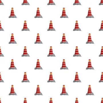 Lighthouse pattern on white background for nautical design イラスト素材