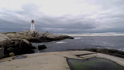 The Lighthouse of Peggy´s Cove Stock Footage 124498203