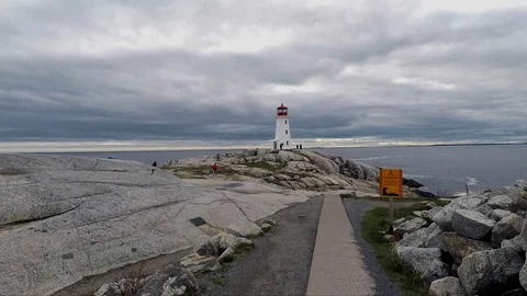 The Lighthouse of Peggy´s Cove Stock Footage 124498410
