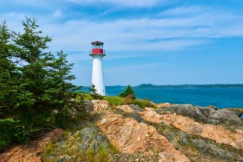 The Lighthouse Point Lighthouse is an active lighthouse in Beaver Harbour, .. Foto stock