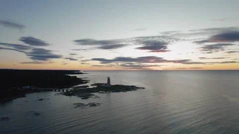 Lighthouse Pointe des Monts 09 Stock Footage 247516017