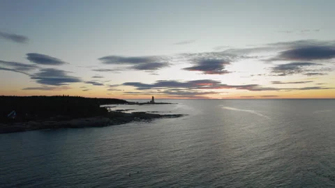 Lighthouse Pointe des Monts 10 Video stock 247516250