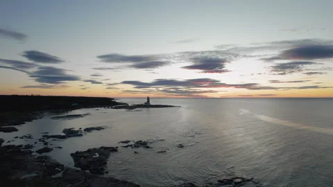 Lighthouse Pointe des Monts 14 Video stock 247522703