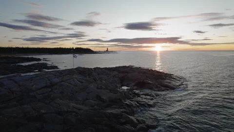 Lighthouse Pointe des Monts Stock Footage 247509870