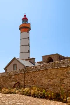 Lighthouse of the pointe Saint-Mathieu Stock Photos