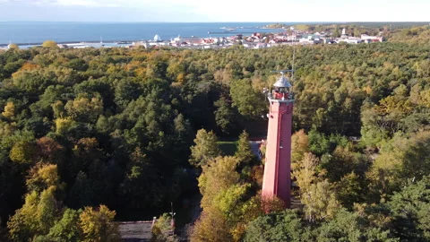 Lighthouse on the Polish peninsula hel Vídeos de archivo 227897843