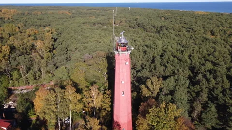 Lighthouse on the Polish peninsula hel Vídeos de archivo 227897864