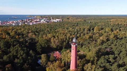 Lighthouse on the Polish peninsula hel Vídeos de archivo 227899067