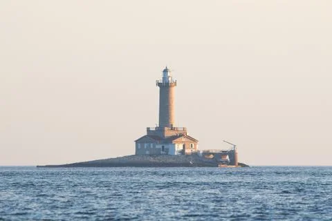 Lighthouse Porer at Sunset Stock Photos