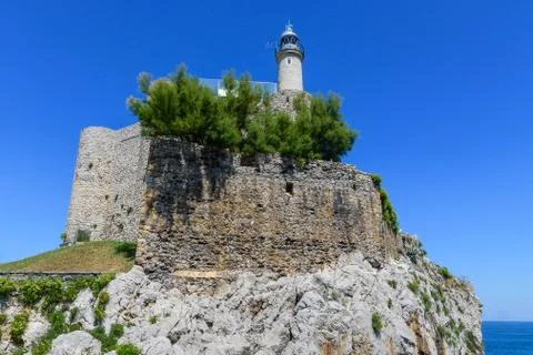 Lighthouse in the port of santander Stock Photos