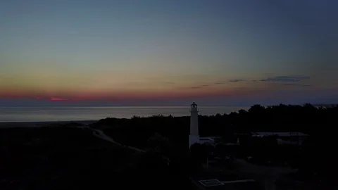 Lighthouse in Possidi Greece aerial Stock Footage 94831487