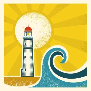 Lighthouse poster Stock Illustration