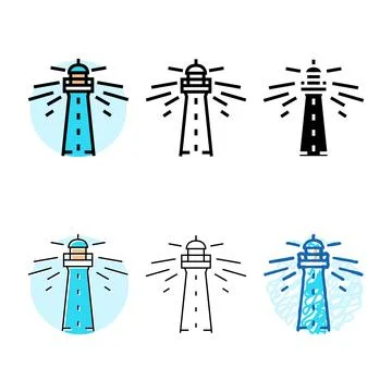 Lighthouse progress color clean icon vector Stock Illustration