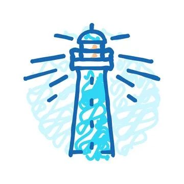 Lighthouse progress icon doodle illustration Illustrazione stock