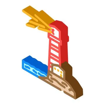 Lighthouse progress isometric icon vector illustration Illustration
