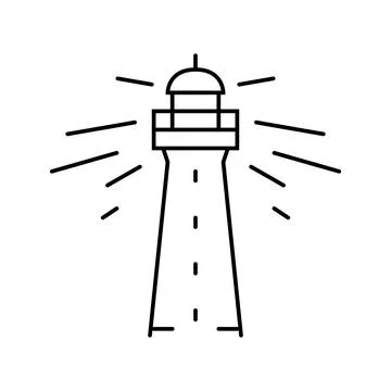 Lighthouse progress line icon vector illustration Illustrazione stock