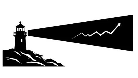 Lighthouse projecting growth Stock Illustration