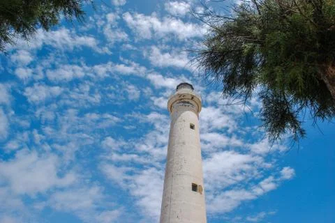 The lighthouse of Punta Secca. Sicily 스톡 사진