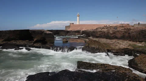 Lighthouse in Rabat, Morocco Stockbeeldmateriaal 24085142