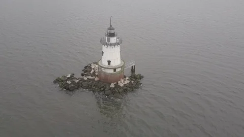 Lighthouse in Rhode Island by Drone 4K Video stock 108552817