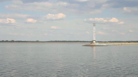 Lighthouse at the river. Stock Footage 46477436