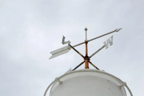 Lighthouse Rooftop Wind Direction Compass Arrow Stock Photos