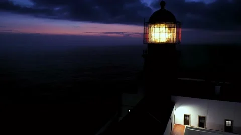 Lighthouse Sagres (aerial view) Stock Footage 156619432