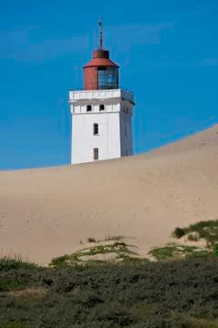 Lighthouse on a Sand Dune Stock Photos