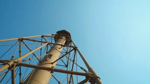 LIGHTHOUSE, SANIBEL, LOOKING UP, MOVING UNDERNEATH Stock Footage 71456714