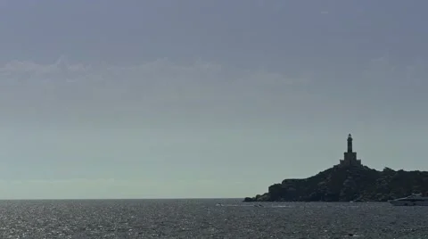 Lighthouse on Sardinia. UHD footage. Stock Footage 67428034