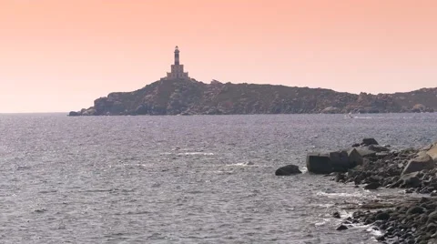 Lighthouse on Sardinia. UHD footage. Stock Footage 67454610