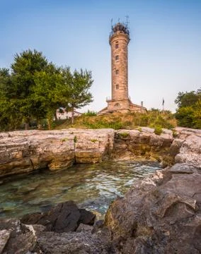 Lighthouse in Savudrija, Istria, Croatia Stock Photos