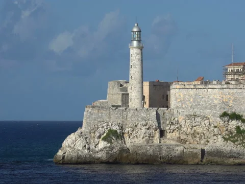 Lighthouse in the sea bay Stock Footage 70951608