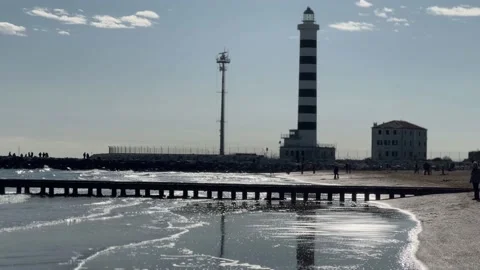 Lighthouse on the Sea beach Stock Footage 235900524