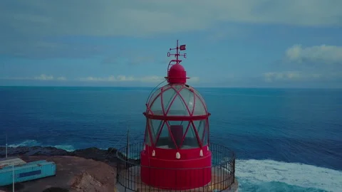 Lighthouse by the sea in the Canary islands Stock Footage 223480075