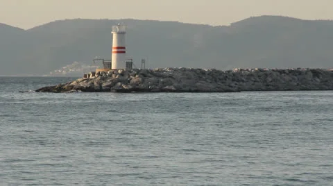 Lighthouse at sea Video stock 24881507