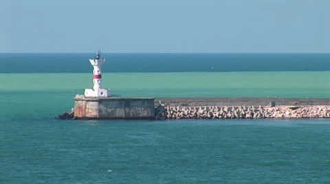 Lighthouse in the sea Stock Footage 27141116