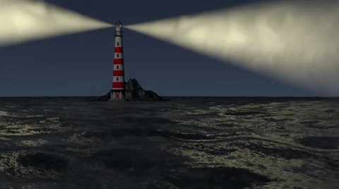 Lighthouse By The Sea Stock Footage 38620778
