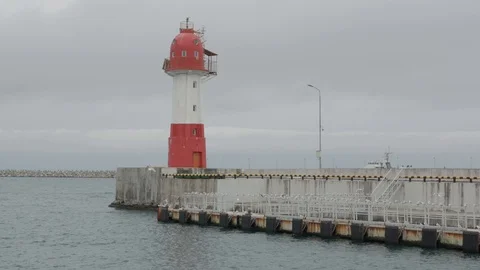 Lighthouse on the sea Stock Footage 105427463
