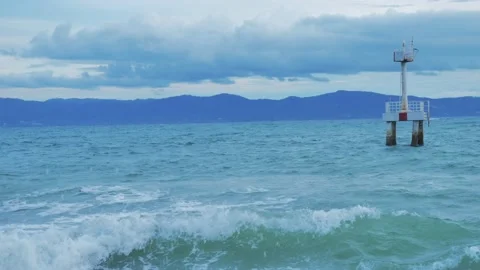 Lighthouse by the sea Video stock 132426702