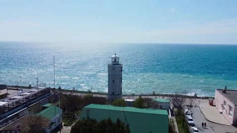 Lighthouse by the sea Stock Footage 189437305