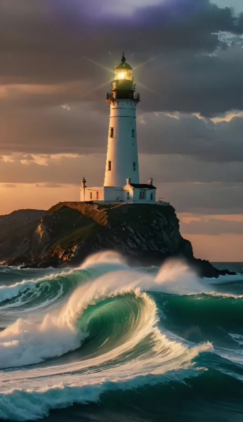 Lighthouse on sea Stock Footage 284321200