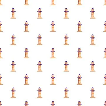Lighthouse seamless pattern creating maritime background design Stock Illustration
